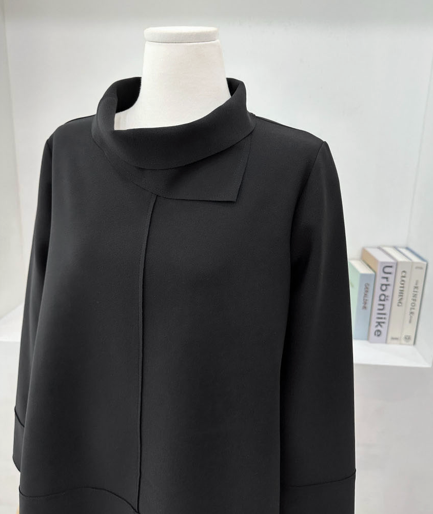 [L~XXL][88까지][우아모]우아모 터틀넥 이중카라 스판 블라우스| UAMO Double-Collar Turtleneck Stretch Blouse