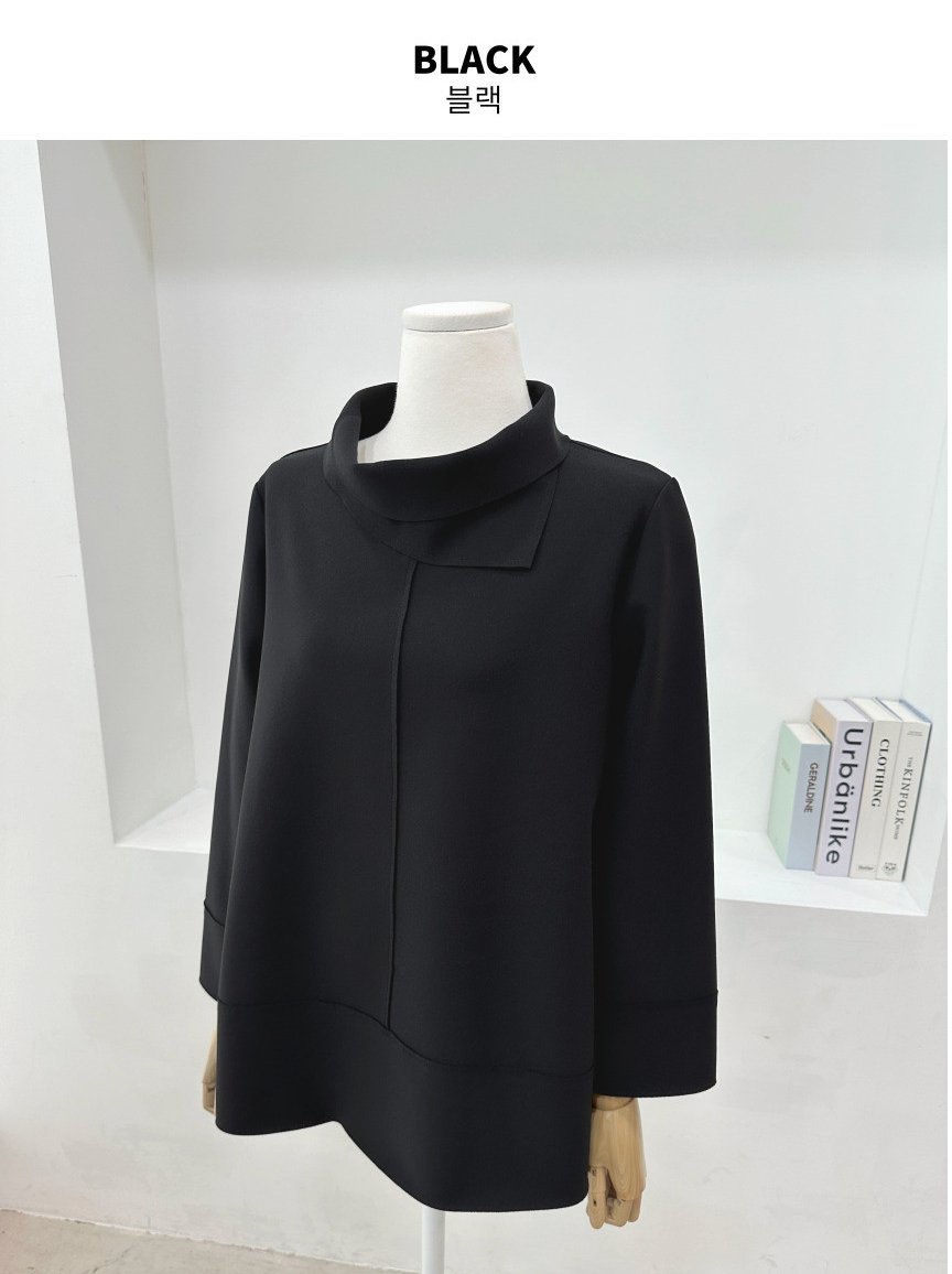 [L~XXL][88까지][우아모]우아모 터틀넥 이중카라 스판 블라우스| UAMO Double-Collar Turtleneck Stretch Blouse