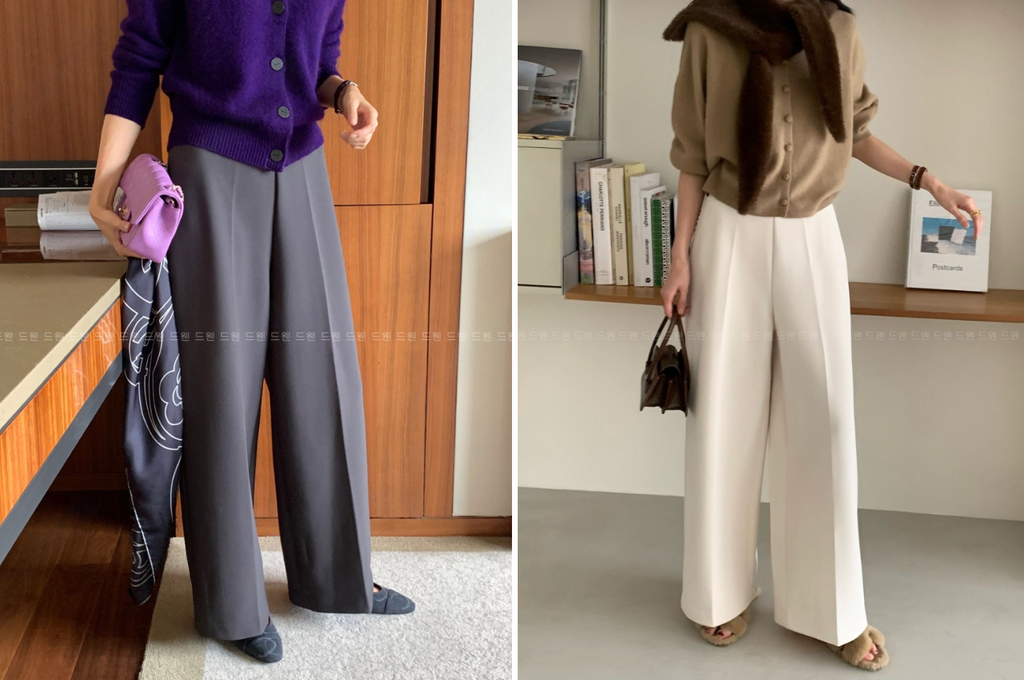 🔥[55~99까지]🔥[로우게이지]쭉쭉 늘어나는 요술 정장 와이드 팬츠 Magic Shaping Wide Slacks