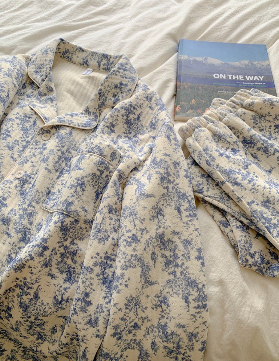 [누빔 잠옷][디어앤]블룸 보들보들 누빔 잠옷 파자마 한벌세트(남/여)Bloom Soft Quilted Couple Pajama Set