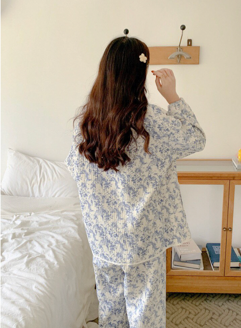 [누빔 잠옷][디어앤]블룸 보들보들 누빔 잠옷 파자마 한벌세트(남/여)Bloom Soft Quilted Couple Pajama Set