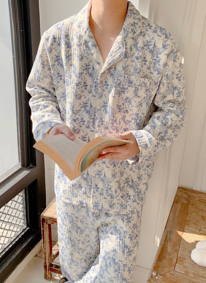 [누빔 잠옷][디어앤]블룸 보들보들 누빔 잠옷 파자마 한벌세트(남/여)Bloom Soft Quilted Couple Pajama Set