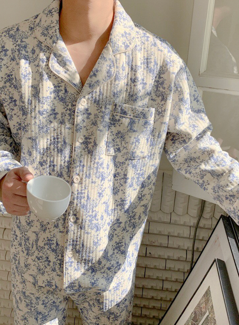 [누빔 잠옷][디어앤]블룸 보들보들 누빔 잠옷 파자마 한벌세트(남/여)Bloom Soft Quilted Couple Pajama Set