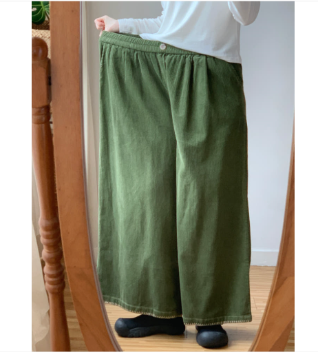 [99까지가능]스티치 포인트 롱기장  골덴 와이드 팬츠 Corduroy Stitch Wide Pants