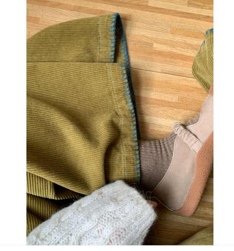 [99까지가능]스티치 포인트 롱기장  골덴 와이드 팬츠 Corduroy Stitch Wide Pants