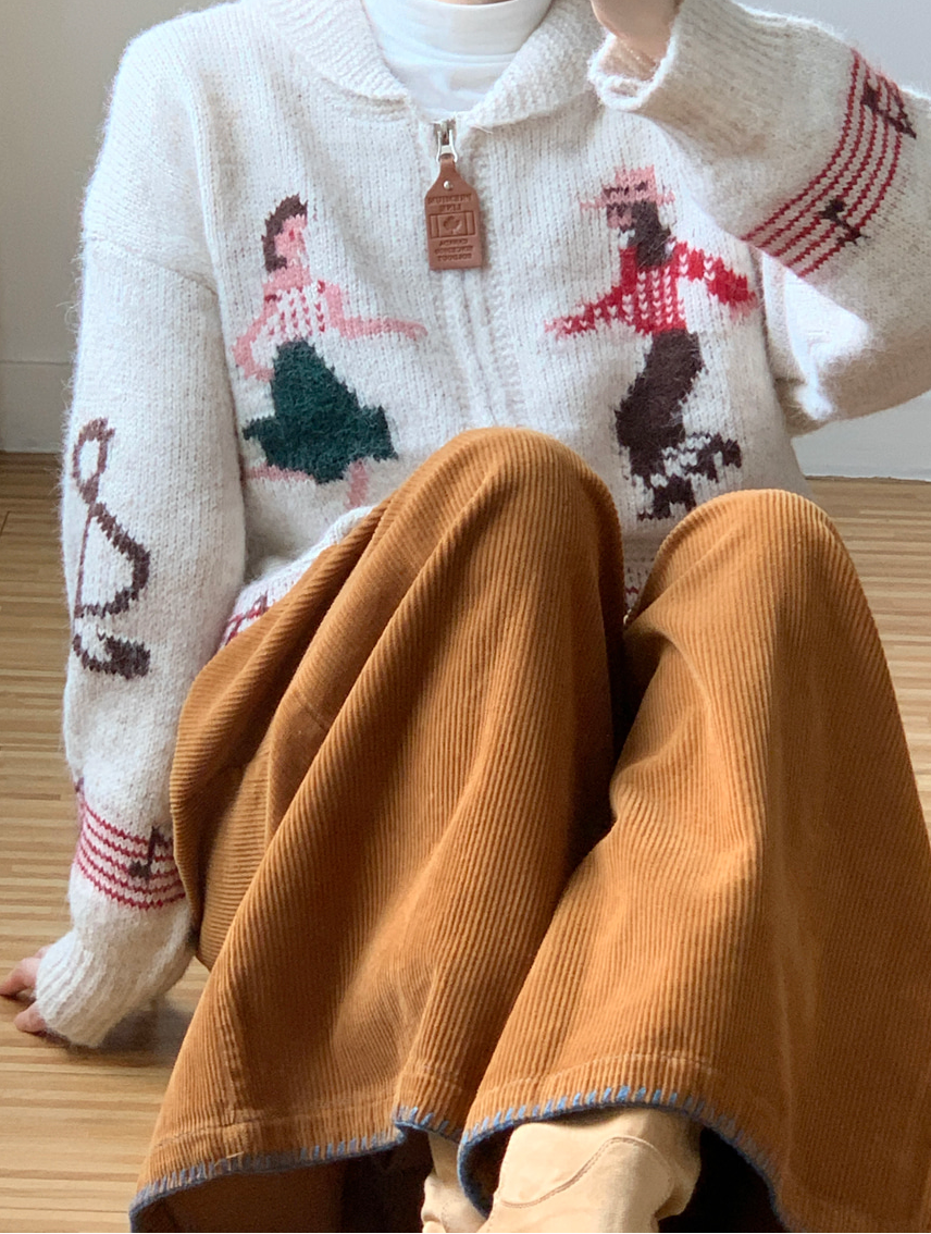 [99까지가능]스티치 포인트 롱기장  골덴 와이드 팬츠 Corduroy Stitch Wide Pants