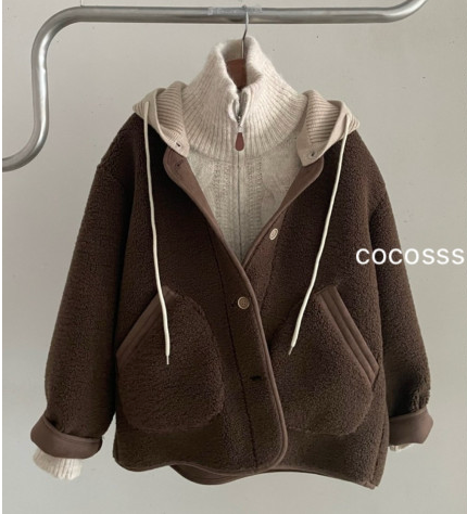 [88까지][숏&롱][시그니처] 초겨울 뽀글이 후드 롱코트 Eco-Fur Bouclé Hooded Long Coat