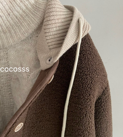 [88까지][숏&롱][시그니처] 초겨울 뽀글이 후드 롱코트 Eco-Fur Bouclé Hooded Long Coat