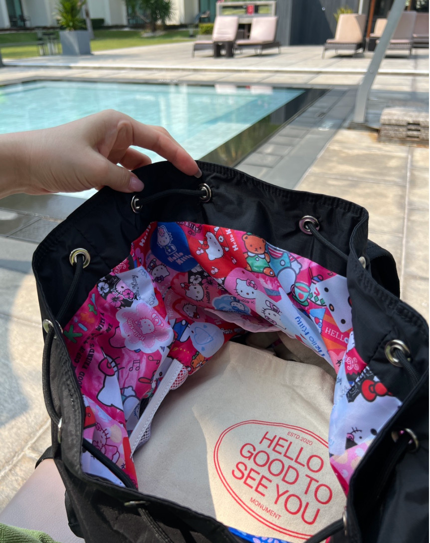 [레스포삭X헬로키티]레스포삭 경량 보이저 백팩 7839 산리오 헬로키티 나일론백팩 Hello Kitty VOYAGER BACKPACK