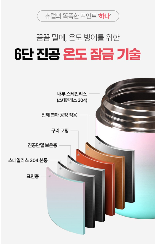 [스푼일체형] 츄럽 푸드자 500ml Churup Vacuum Insulated Food Jar