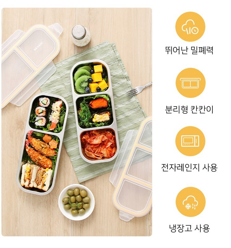 🔥Best🔥[직장인 /다이어트 밀폐도시락][SGAKIC] 304 스텐 분리형 밀폐 도시락통 2칸, 3칸 | SGAKIC 304 Stainless Steel Airtight Lunch Box