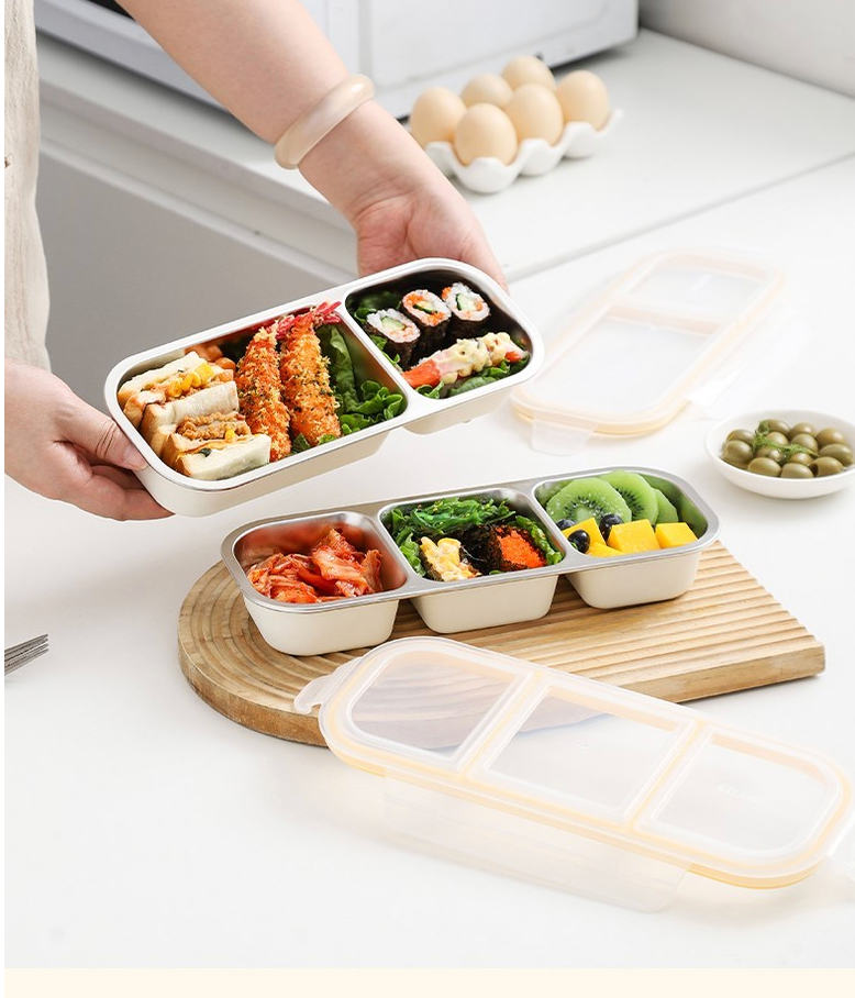 🔥Best🔥[직장인 /다이어트 밀폐도시락][SGAKIC] 304 스텐 분리형 밀폐 도시락통 2칸, 3칸 | SGAKIC 304 Stainless Steel Airtight Lunch Box