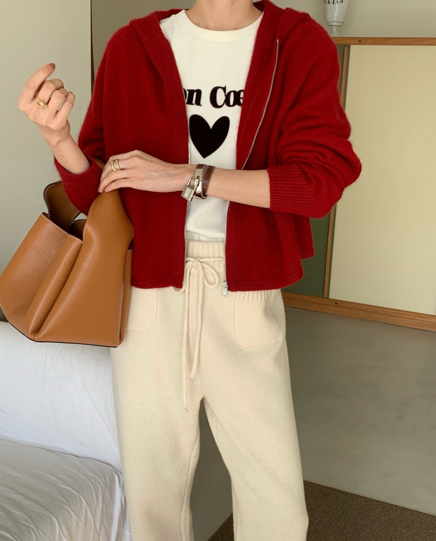 [로우게이지]송치 하트 티셔츠 / 벨벳티셔츠 느낌 / Mon Coeur Pony Hair Heart T-Shirt