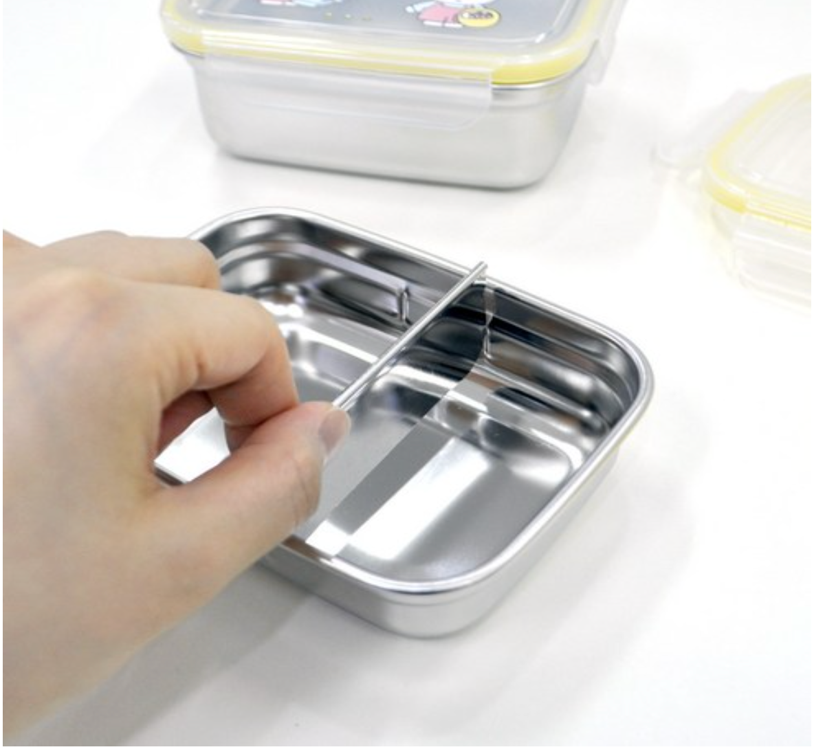 [스텐도시락] 미피 스텐 사각 2단 가방 도시락 세트 Miffy Stainless Steel 2-Tier Lunch Box Set