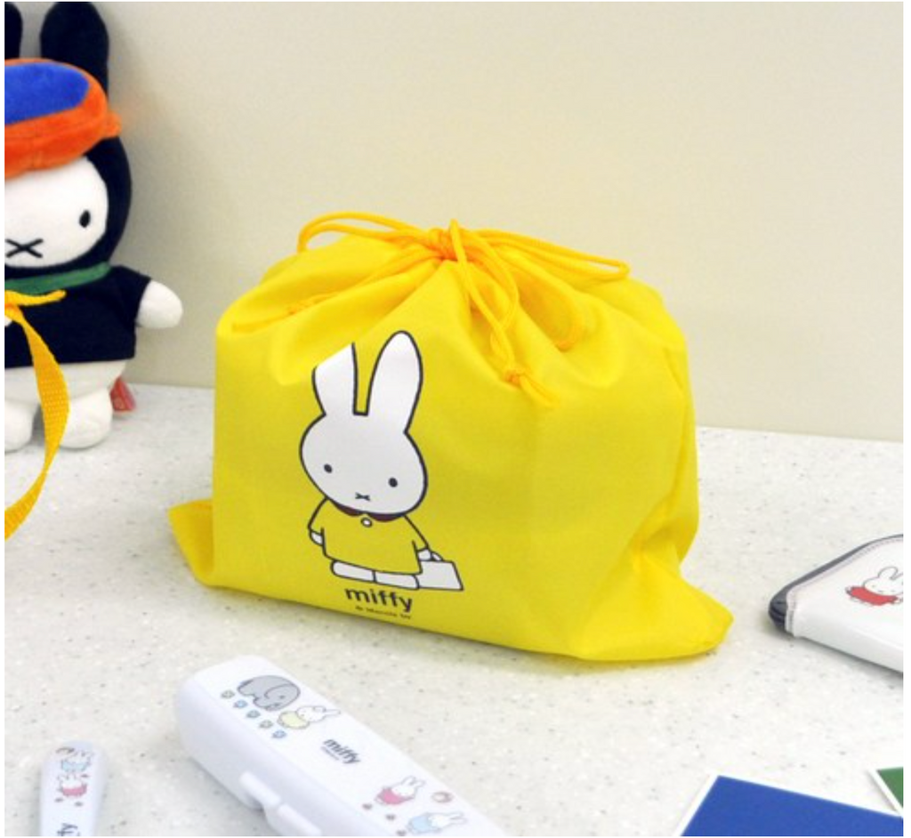 [스텐도시락] 미피 스텐 사각 2단 가방 도시락 세트 Miffy Stainless Steel 2-Tier Lunch Box Set