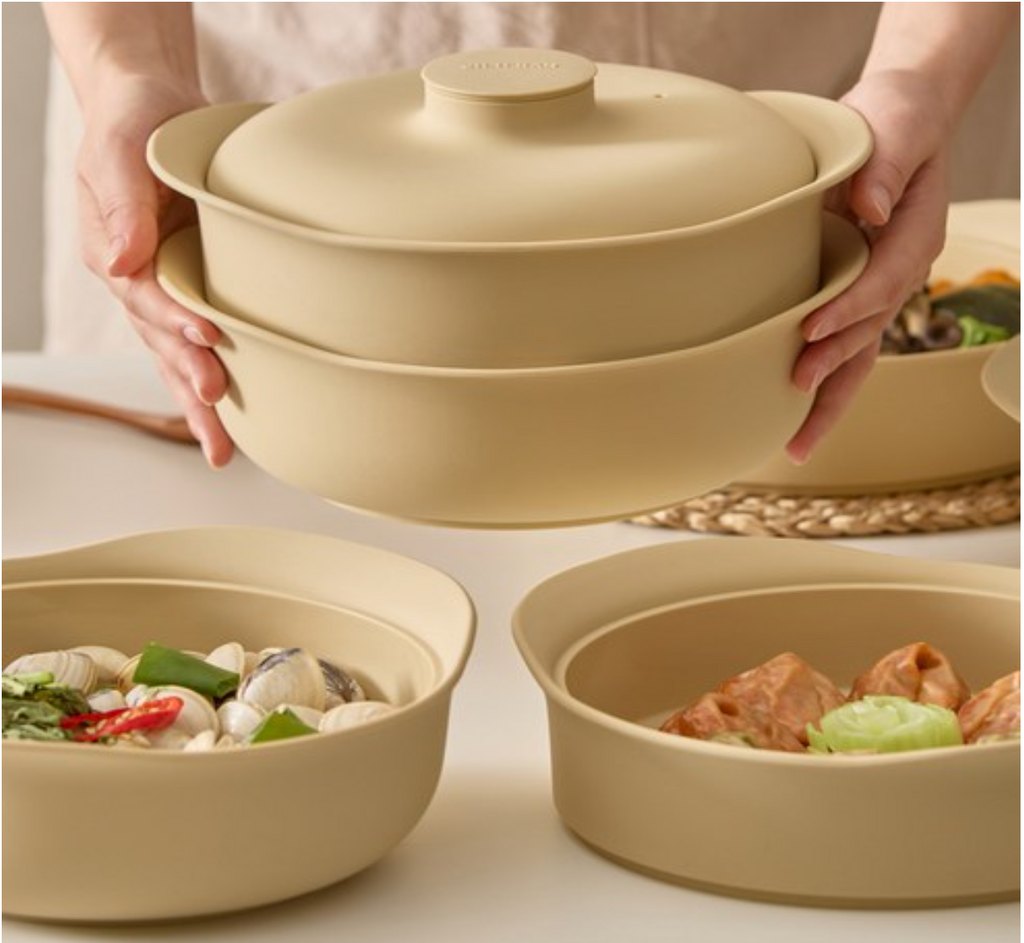 [실리콘 2단 찜기] 실리프랑 에코 실리콘 촉촉 2단 찜기  Silifrang Eco Silicone Moist Double Steam Cooker