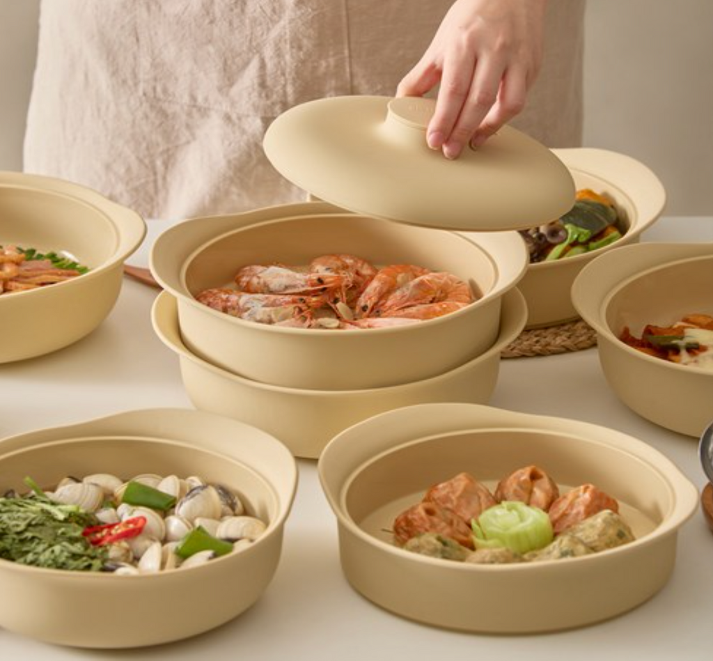 [실리콘 2단 찜기] 실리프랑 에코 실리콘 촉촉 2단 찜기  Silifrang Eco Silicone Moist Double Steam Cooker