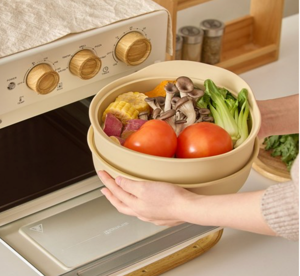 [실리콘 2단 찜기] 실리프랑 에코 실리콘 촉촉 2단 찜기  Silifrang Eco Silicone Moist Double Steam Cooker