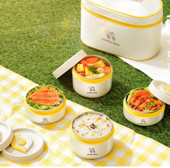 [보온도시락]피크르 304 스테인리스 보온도시락 2단/3단/4단 (휴대용 가방 포함) | PIKRO 304 Stainless Steel Insulated Lunch Box Set (2/3/4 Tiers + Carry Bag)