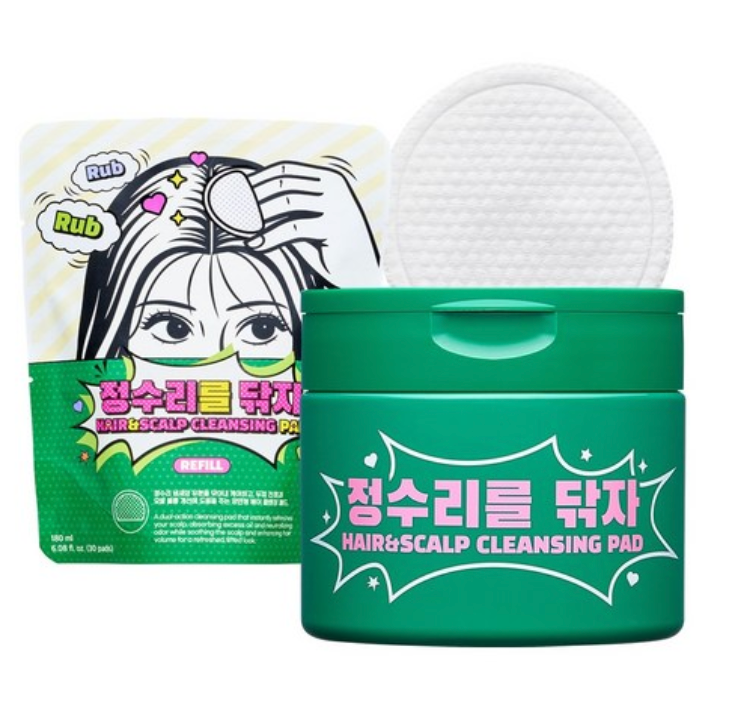 👩🏻‍🦰[정수리를 닦자] 마데카 정수리를 닦자 헤어&두피 클렌징 패드 30매+리필 30매 | Madeca Hair & Scalp Cleansing Pad (30 Pads + 30 Refill)