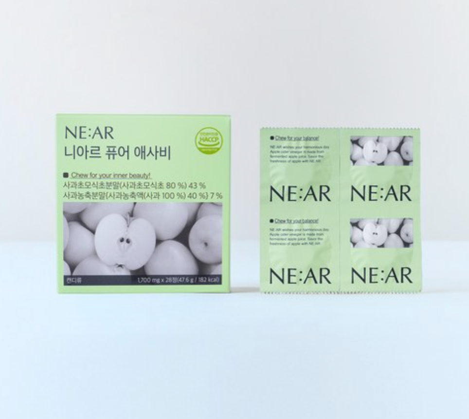 🔥[쿠팡 1위 혈당컷다이어트 보조제] [혈당컷 애사비 캔디][인플루언스들 Pick]🔥 니아르 퓨어 애사비 캔디 NE:AR Pure Apple Cider Vinegar Candy 28정.