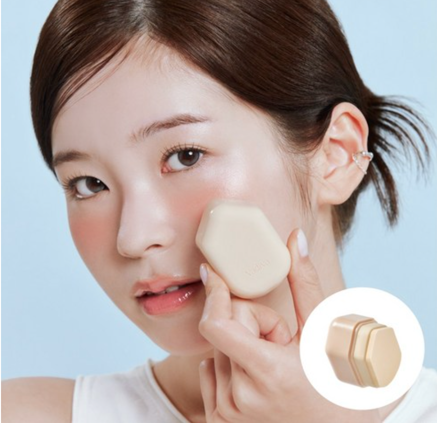 바디바 붙여쓰는 메이크업 스펀지 스티커 5개입 & 베이지 케이스 포함  Vadiva Stick-On Makeup Sponge (5 Sponge Stickers + Beige Case)