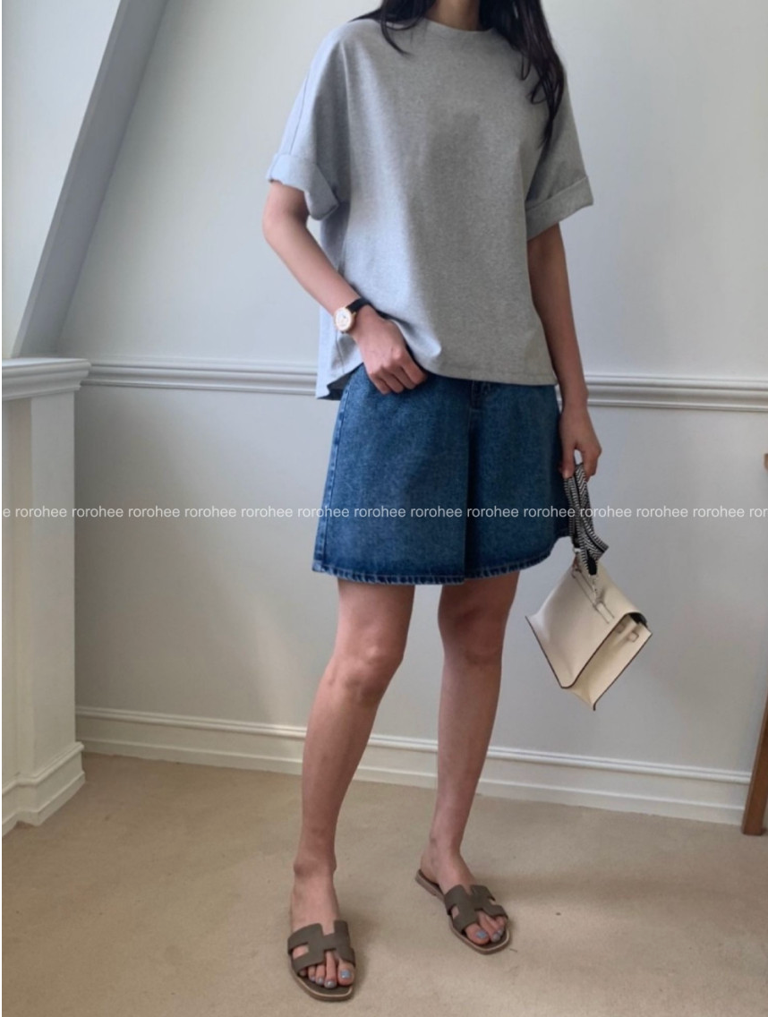 🌸 봄신상 🌸 럭키룸 포켓 포인트 뒷밴딩 데님 반바지 💙  Lucky Room Pocket Point Back-Banding Denim Shorts