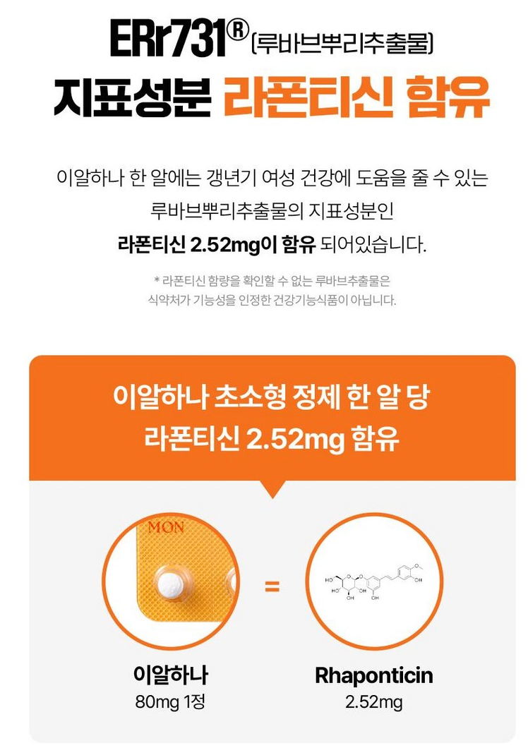 🔥🌼[한국 갱년기보조제 1위] 🌼🔥이알하나 ER Hana® Err731 여성 갱년기 건강기능식품 28정 | ER Hana® Err731 Menopause Support Supplement (28 Tablets)