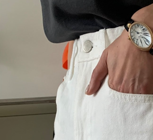 🌸 26ss봄신상🌸 럭키룸 뒷밴딩 화이트 쌍침 면 100%팬츠 🤍 Back-Banding White Cotton Pants