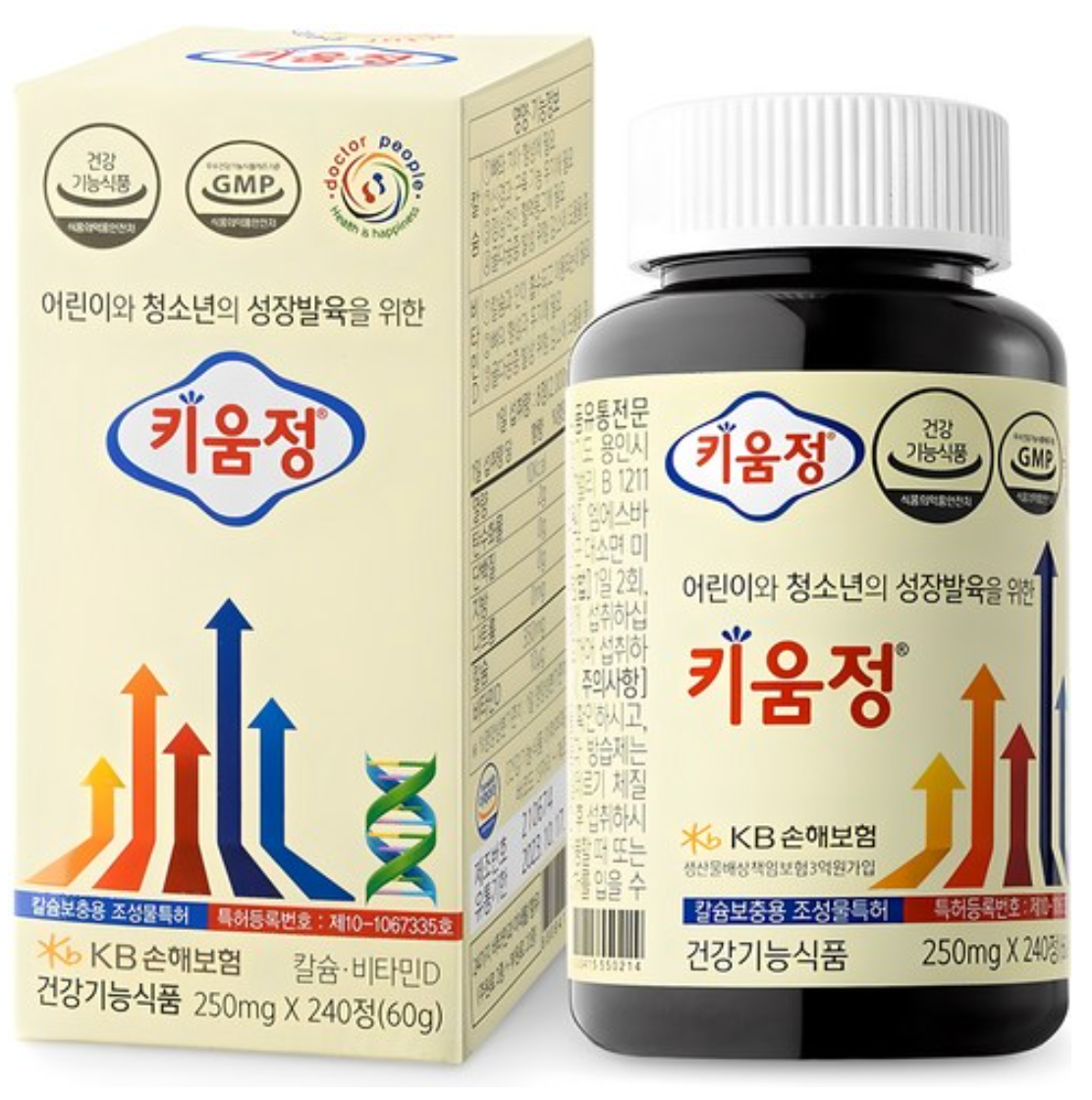 👧🏻📏[한국판매1위 키성장 영양제] 키움정 키성장 멀티비타민 미네랄 정제 240정  Kid & Teen Growth Support Tablets (240 Tablets / 1-Month Supply)