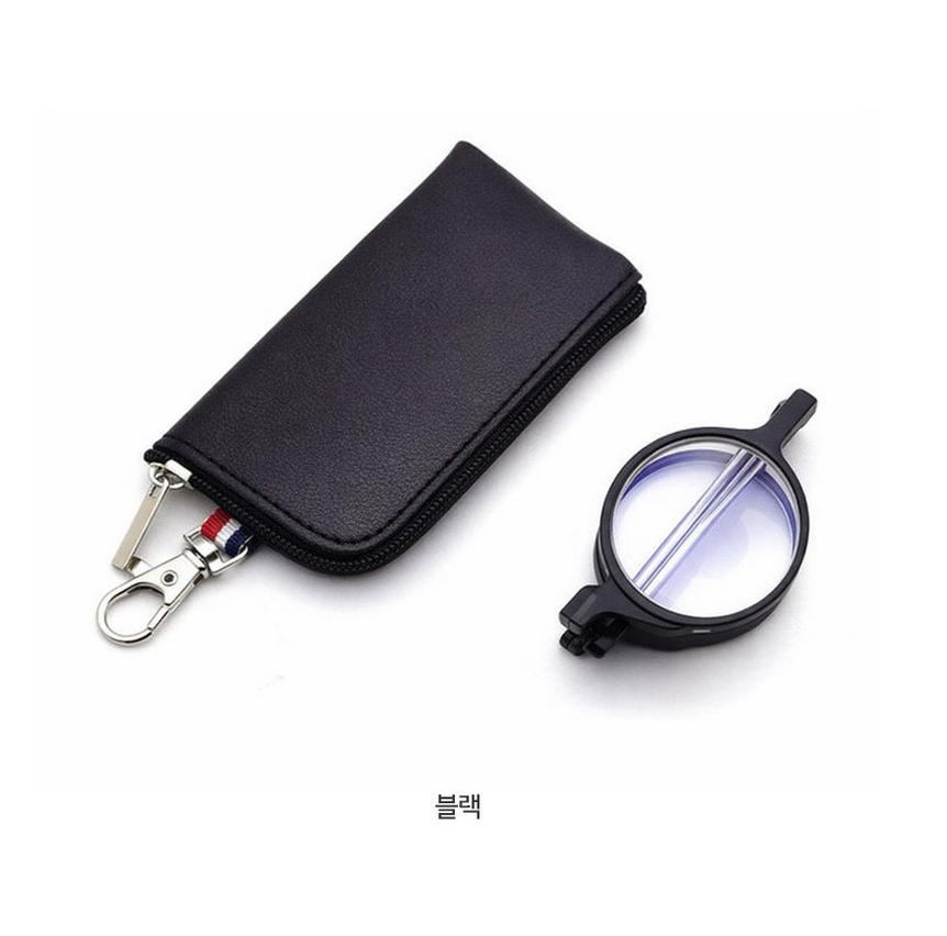 🥸[드디어 미국 상륙] [접이식 돋보기 +1.0]접이식 휴대용 원형 돋보기 안경 + 파우치 세트(Black Only) |  Foldable Reading Glasses +1.0 with Case
