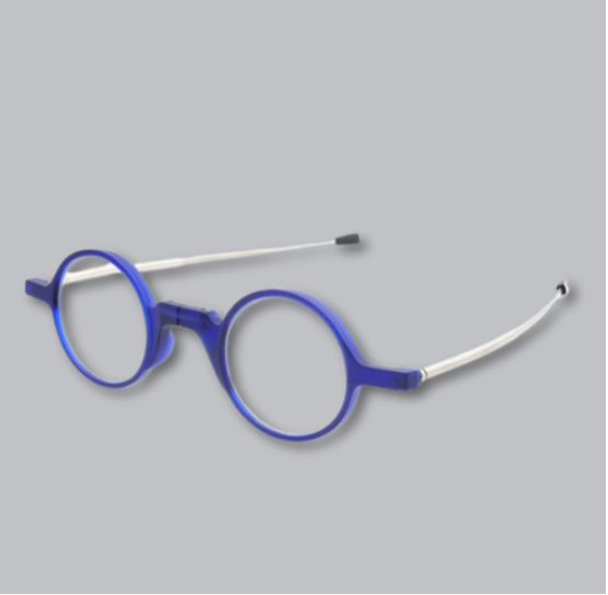 🥸[드디어 미국 상륙] [접이식 돋보기 +1.0]접이식 휴대용 원형 돋보기 안경 + 파우치 세트(Black Only) |  Foldable Reading Glasses +1.0 with Case