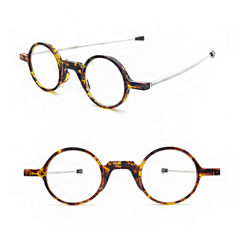 🥸[드디어 미국 상륙] [접이식 돋보기 +1.0]접이식 휴대용 원형 돋보기 안경 + 파우치 세트(Black Only) |  Foldable Reading Glasses +1.0 with Case