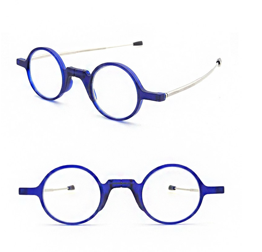 🥸[드디어 미국 상륙] [접이식 돋보기 +1.0]접이식 휴대용 원형 돋보기 안경 + 파우치 세트(Black Only) |  Foldable Reading Glasses +1.0 with Case