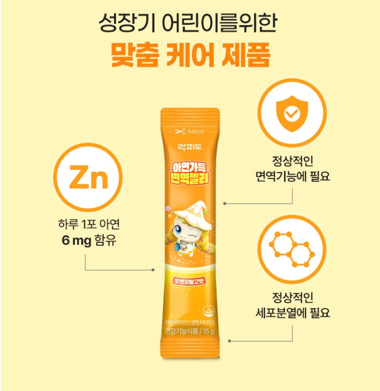 🩷[락피도 캐치티니핑 아연젤리] 🍭아연가득 면역젤리 Zinc Immune Jelly for Kids