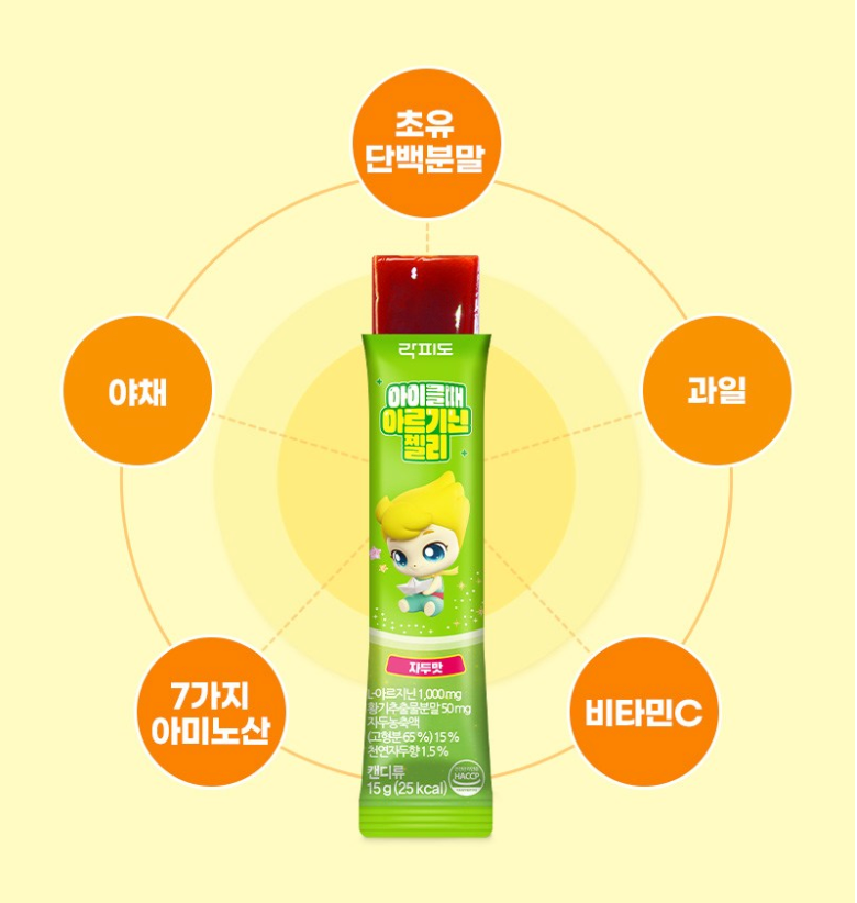 👧🏻🍭[락피도 캐치티니핑 아르기닌] 아이클때 아르기닌 젤리 | Rockpido Kids Arginine Jelly