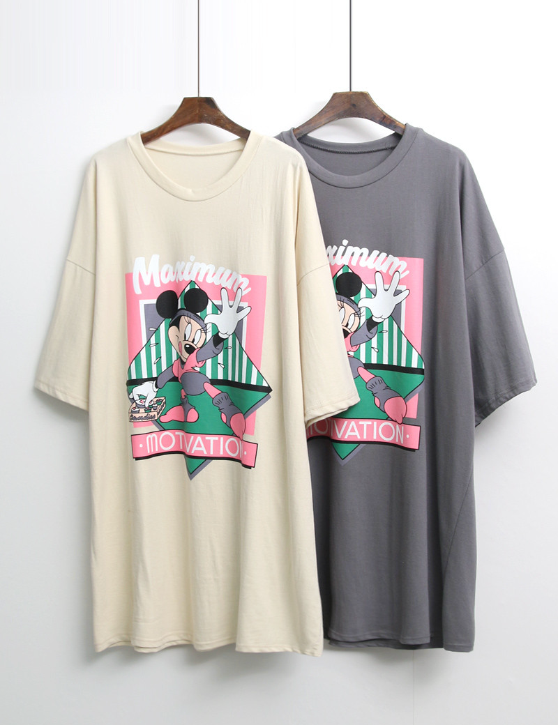 🌸[신상] 컵케이크 미키 오버핏 롱 반팔 티셔츠 Cupcake Mickey Oversized Long T-Shirt 🍰🐭