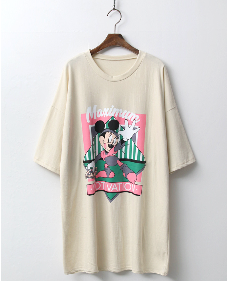🌸[신상] 컵케이크 미키 오버핏 롱 반팔 티셔츠 Cupcake Mickey Oversized Long T-Shirt 🍰🐭
