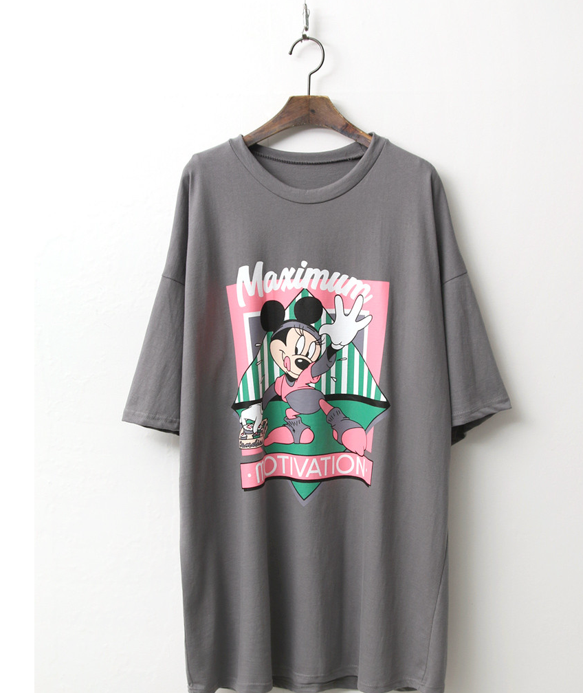 🌸[신상] 컵케이크 미키 오버핏 롱 반팔 티셔츠 Cupcake Mickey Oversized Long T-Shirt 🍰🐭