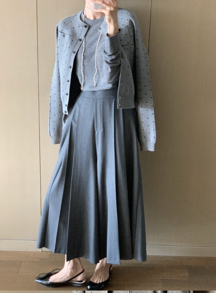 [🌸봄신상] [66까지가능] 로우게이지 TR 주름 치마바지 와이드 플리츠 팬츠 Low-Gauge TR Pleated Skirt Pants