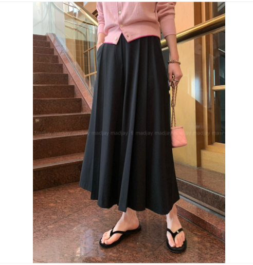 [🌸봄신상] [66까지가능] 로우게이지 TR 주름 치마바지 와이드 플리츠 팬츠 Low-Gauge TR Pleated Skirt Pants