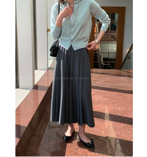 [🌸봄신상] [66까지가능] 로우게이지 TR 주름 치마바지 와이드 플리츠 팬츠 Low-Gauge TR Pleated Skirt Pants