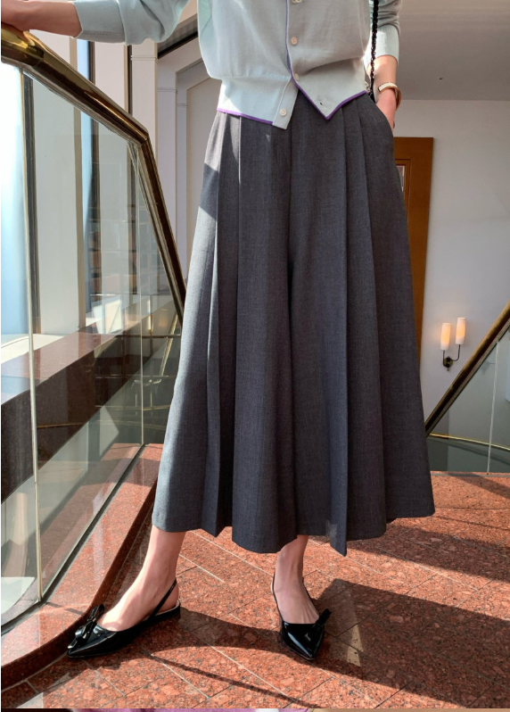 [🌸봄신상] [66까지가능] 로우게이지 TR 주름 치마바지 와이드 플리츠 팬츠 Low-Gauge TR Pleated Skirt Pants