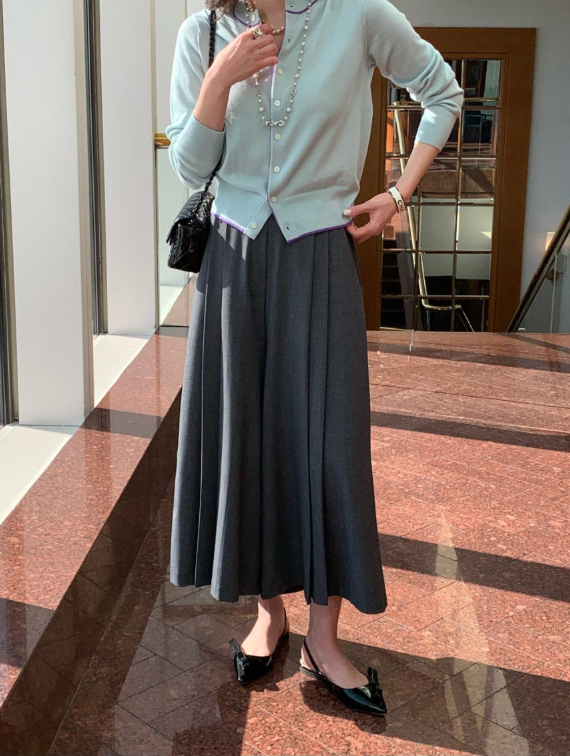 [🌸봄신상] [66까지가능] 로우게이지 TR 주름 치마바지 와이드 플리츠 팬츠 Low-Gauge TR Pleated Skirt Pants