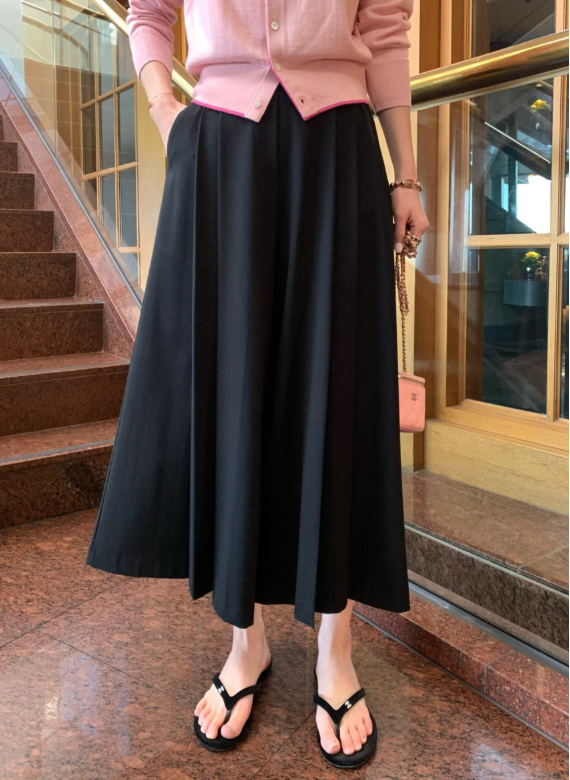 [🌸봄신상] [66까지가능] 로우게이지 TR 주름 치마바지 와이드 플리츠 팬츠 Low-Gauge TR Pleated Skirt Pants