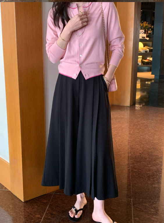 [🌸봄신상] [66까지가능] 로우게이지 TR 주름 치마바지 와이드 플리츠 팬츠 Low-Gauge TR Pleated Skirt Pants