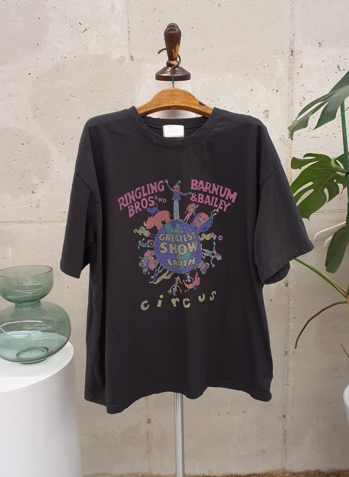 🌼[26SS 봄신상] 🌸 써커스 빈티지 프린팅 오버핏 티셔츠 🎪 Circus Vintage Graphic Oversized T-Shirt