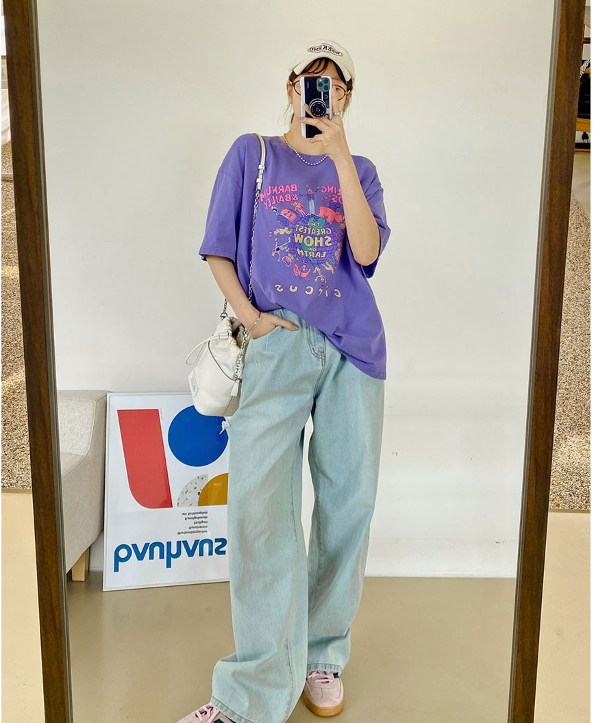 🌼[26SS 봄신상] 🌸 써커스 빈티지 프린팅 오버핏 티셔츠 🎪 Circus Vintage Graphic Oversized T-Shirt