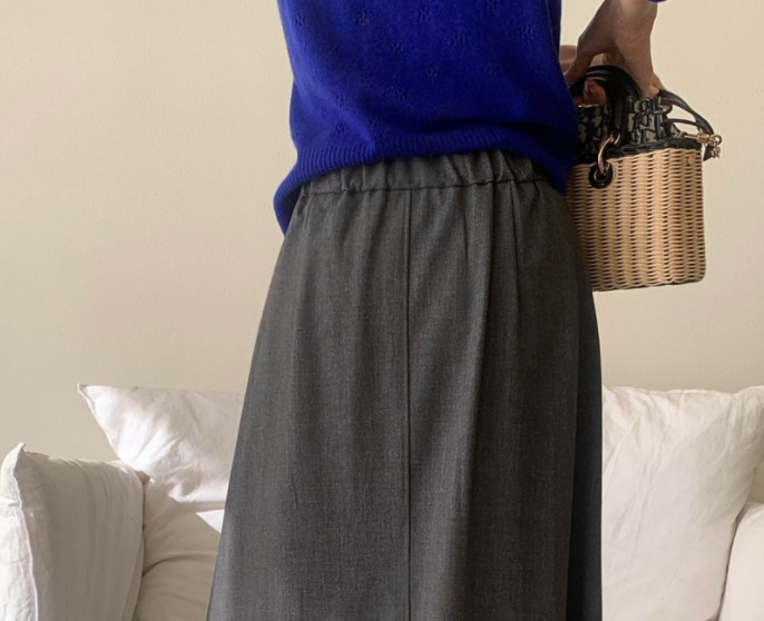 🌼[봄신상 스커트]🌸 로우게이지 봄 티알 플레어 롱스커트 2COL – 차르르 흐르는 우아한 A라인 실루엣 Low Gauge Spring TR Flare Long Skirt