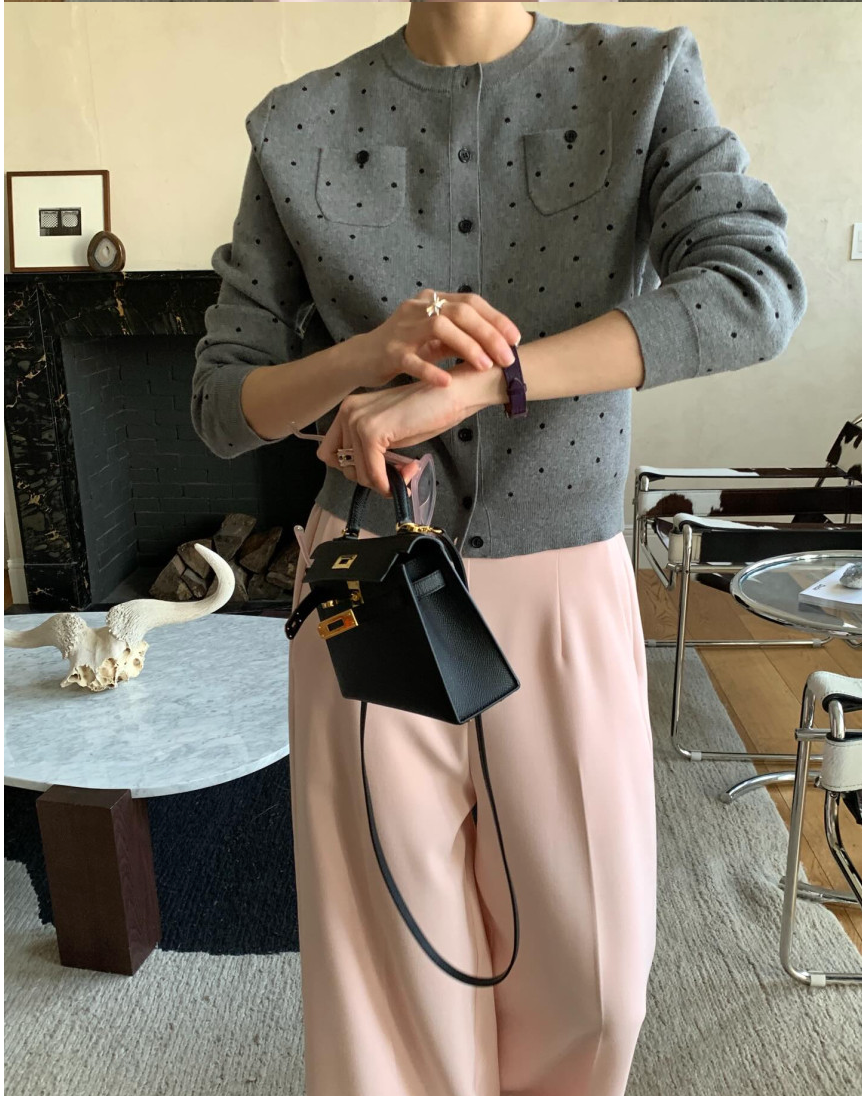 💕[봄신상][로우게이지]💕✨ 26SS 이중 도트 프리미엄 가디건 Double Dot Feminine Cardigan (4 Colors)